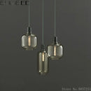 GobekUsa Industrial Stained Glass Pendant Lamp LED Hanging Lights for Dining & Living Room