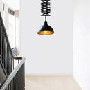 GobekUsa Industrial Style 1 Bulb Metal Dome Ceiling Light - Extendable Pendant for Balcony - Black/White
