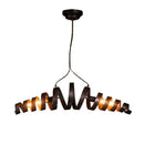 GobekUsa Industrial Style 2-Head Spiral Metal Pendant Lamp for Cafe and Bar Lighting in Rust