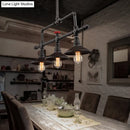GobekUsa Industrial Style 3/5-Head Pendant Lighting with Cone Shade and Red Valve in Rust Finish