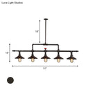 GobekUsa Industrial Style 3/5-Head Pendant Lighting with Cone Shade and Red Valve in Rust Finish