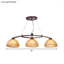 GobekUsa Industrial Style 3-Bulb Amber Glass Pendant Island Lamp in Oil Rubbed Bronze Finish for Indoor Use