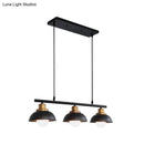 GobekUsa Industrial Style Dome Kitchen Island Light Fixture with 3 Metallic Lights - Black/White