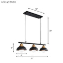 GobekUsa Industrial Style Dome Kitchen Island Light Fixture with 3 Metallic Lights - Black/White