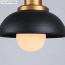 GobekUsa Industrial Style Dome Kitchen Island Light Fixture with 3 Metallic Lights - Black/White