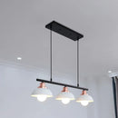 GobekUsa Industrial Style Dome Kitchen Island Light Fixture with 3 Metallic Lights - Black/White