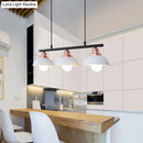 GobekUsa Industrial Style Dome Kitchen Island Light Fixture with 3 Metallic Lights - Black/White