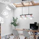 GobekUsa Industrial Style Dome Kitchen Island Light Fixture with 3 Metallic Lights - Black/White