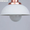 GobekUsa Industrial Style Dome Kitchen Island Light Fixture with 3 Metallic Lights - Black/White