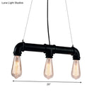 GobekUsa Industrial Style Black Iron Pendant Lamp with Linear Piping - 3/5/10-Head Hanging Light for Island