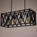 GobekUsa Industrial Style Black Ironwork Pendant Light for Bar - Rectangular Island Design