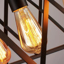 GobekUsa Industrial Style Black Ironwork Pendant Light for Bar - Rectangular Island Design