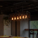 GobekUsa Industrial Style Black Ironwork Pendant Light for Bar - Rectangular Island Design
