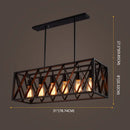 GobekUsa Industrial Style Black Ironwork Pendant Light for Bar - Rectangular Island Design