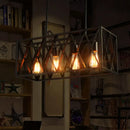 GobekUsa Industrial Style Black Ironwork Pendant Light for Bar - Rectangular Island Design