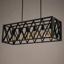 GobekUsa Industrial Style Black Ironwork Pendant Light for Bar - Rectangular Island Design