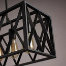 GobekUsa Industrial Style Black Ironwork Pendant Light for Bar - Rectangular Island Design