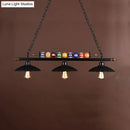 GobekUsa Industrial Style Black Metal Billiard Light with Scalloped Shade - 3-Light Island Pendant