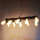 GobekUsa Industrial Style Black Metal Piping Island Lamp - Dining Room Hanging Light Fixture