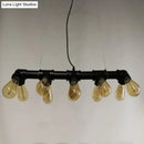 GobekUsa Industrial Style Black Metal Piping Island Lamp - Dining Room Hanging Light Fixture