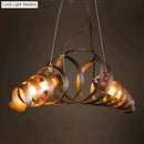 GobekUsa Industrial Style 2-Head Spiral Metal Pendant Lamp for Cafe and Bar Lighting in Rust