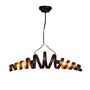 GobekUsa Industrial Style 2-Head Spiral Metal Pendant Lamp for Cafe and Bar Lighting in Rust