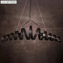 GobekUsa Industrial Style 2-Head Spiral Metal Pendant Lamp for Cafe and Bar Lighting in Rust