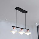 GobekUsa Industrial Style Dome Kitchen Island Light Fixture with 3 Metallic Lights - Black/White