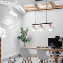 GobekUsa Industrial Style Dome Kitchen Island Light Fixture with 3 Metallic Lights - Black/White