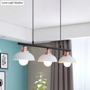 GobekUsa Industrial Style Dome Kitchen Island Light Fixture with 3 Metallic Lights - Black/White