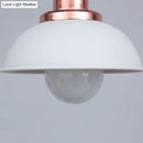 GobekUsa Industrial Style Dome Kitchen Island Light Fixture with 3 Metallic Lights - Black/White