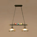 GobekUsa Industrial Style Hanging Light with Metal Black Finish and Billiard Ball Deco