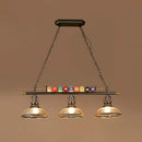 GobekUsa Industrial Style Hanging Light with Metal Black Finish and Billiard Ball Deco
