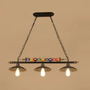 GobekUsa Industrial Style Hanging Light with Metal Black Finish and Billiard Ball Deco