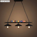 GobekUsa Industrial Style Hanging Light with Metal Black Finish and Billiard Ball Deco