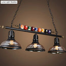 GobekUsa Industrial Style Hanging Light with Metal Black Finish and Billiard Ball Deco