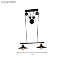 GobekUsa Industrial Style Metal Island Pendant Light with Flared Shade - 2/3 Bulbs, Black Finish, Indoor Hanging Lamp