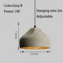 GobekUsa Industrial Style Pendant Chandelier, Grey/Black E27 Lamp for Bedroom, Coffee Shop, Bar