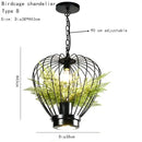 GobekUsa Industrial Style Planting Birdcage Chandelier Pendant Lamp