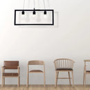 GobekUsa Industrial Style Rectangular Pendant Light with Black Metal Frame - 3/5 Lights - Ceiling Hanging Fixture