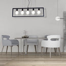 GobekUsa Industrial Style Rectangular Pendant Light with Black Metal Frame - 3/5 Lights - Ceiling Hanging Fixture