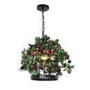 GobekUsa Industrial Style Rose Chandelier - Wrought Iron Pendant Lamp for Home, Restaurant, Bar