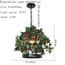 GobekUsa Industrial Style Rose Chandelier - Wrought Iron Pendant Lamp for Home, Restaurant, Bar