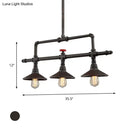 GobekUsa Industrial Style 3/5-Head Pendant Lighting with Cone Shade and Red Valve in Rust Finish