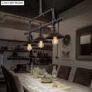 GobekUsa Industrial Style 3/5-Head Pendant Lighting with Cone Shade and Red Valve in Rust Finish