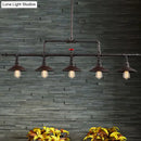 GobekUsa Industrial Style 3/5-Head Pendant Lighting with Cone Shade and Red Valve in Rust Finish