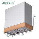 Akicon 30" Stainless Steel Wall Mount Range Hood with 600 CFM Vent Hood - AK-HS30HD-BS