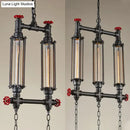 GobekUsa Industrial Style Tubular Metal Island Pendant Light - Black - Set of 2/3 - Perfect for Restaurants