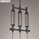 GobekUsa Industrial Style Tubular Metal Island Pendant Light - Black - Set of 2/3 - Perfect for Restaurants
