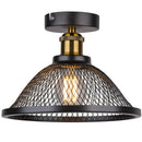 Industrial vintage cage black and brass ceiling light kitchen by Decorbites